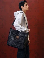 national fashion embroidered tote bag womens special interest design large capacity handbag mens and womens handbag
