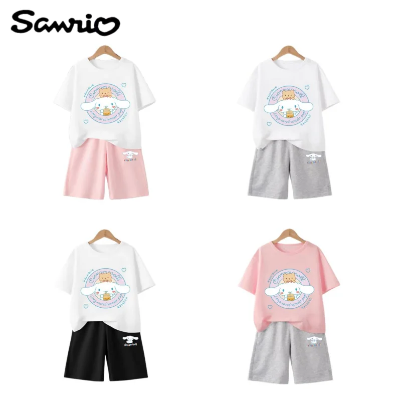 

Cinnamoroll anime peripheral kawaii cute cartoon children's short-sleeved shorts set creative children's clothing gift wholesale