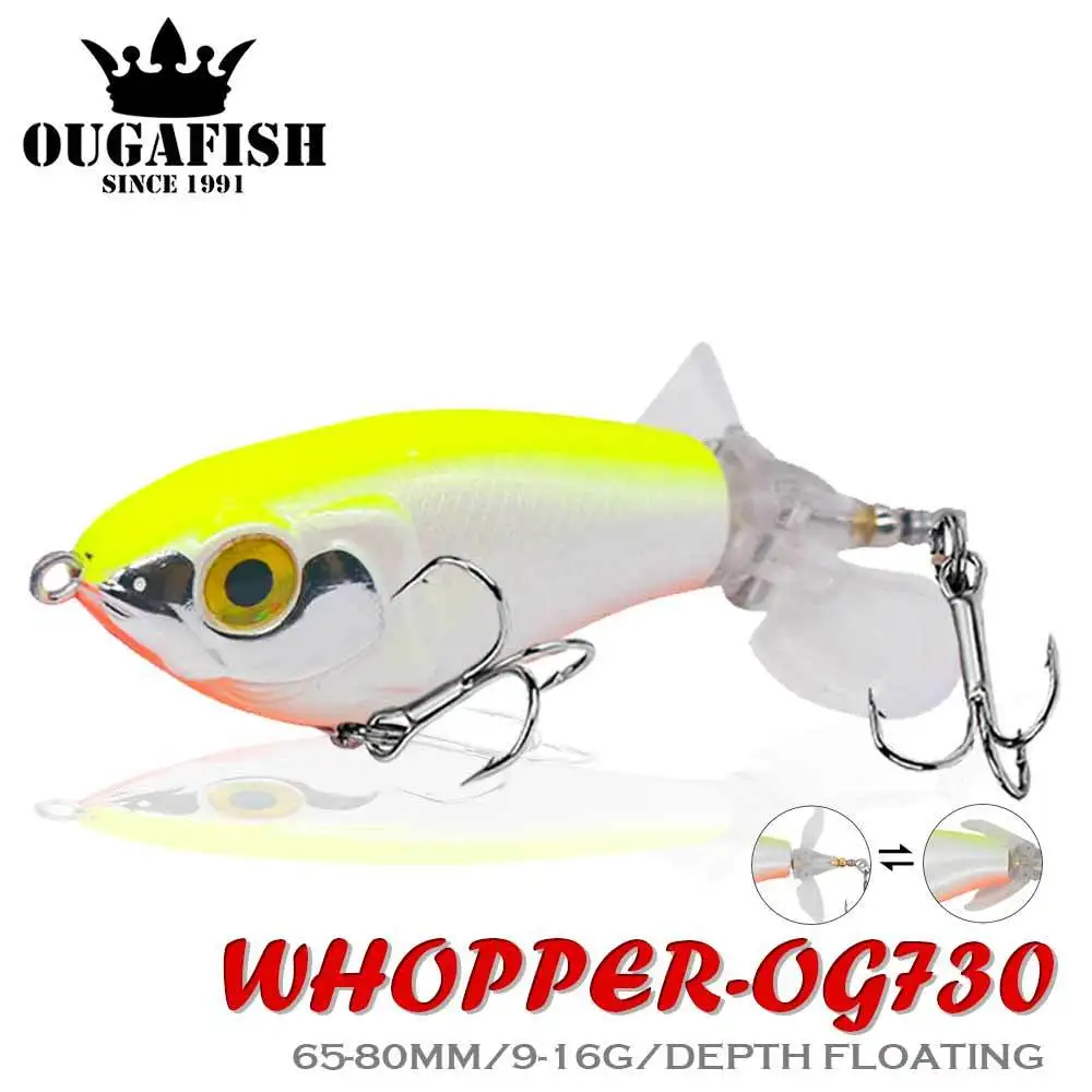 

2022 Fishing Lure Rotating Tail Jointed Swimbait 65mm/9g 80mm/16g Floating Whopper Popper Accesorios Pesca Leurre Brochet Tackle