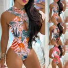 Женский комплект бикини 2022 новый дизайн купальник с высокой талией цельный купальник с принтом Топ-труба бюстгальтер с подкладкой купальник пляжная одежда