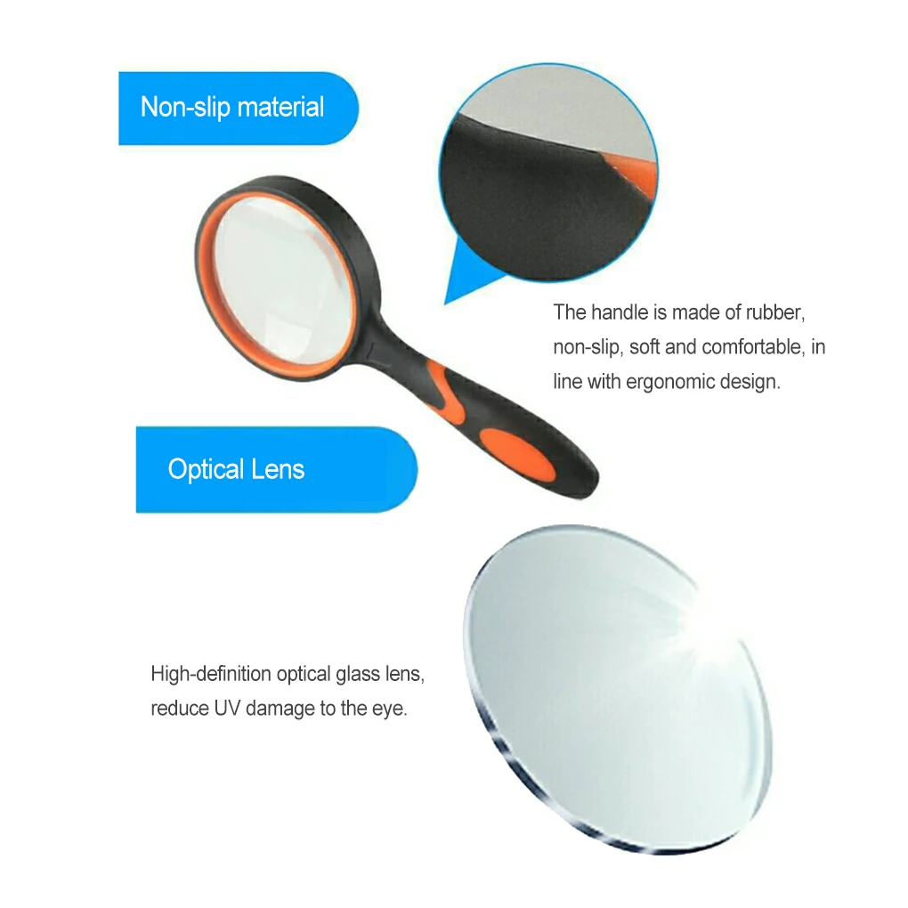 

Handheld 75 100MM Magnifier 20X Dual Color Magnifying Glass Reading Newspapers Jewelry Loupe Elderly Children 75mm