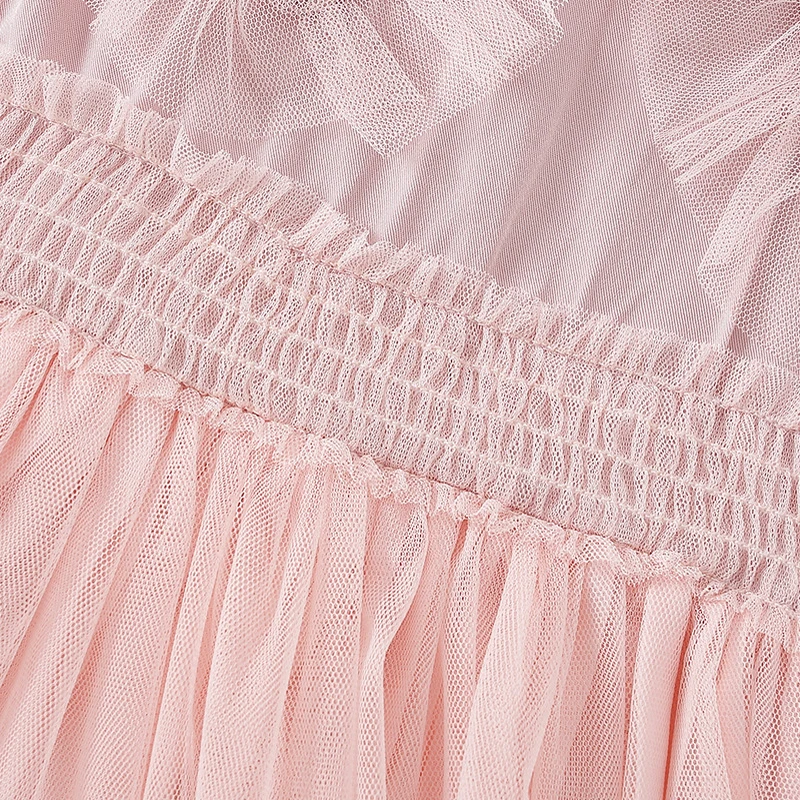 Летнее платье с коротким рукавом для девочек сетчатые кружевные Хлопковые
