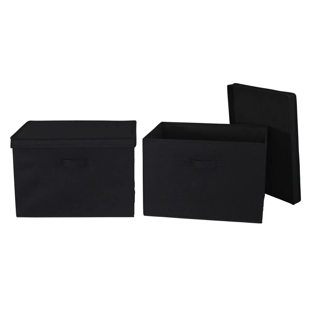

15” x 15” x 10”, Durable Canvas Sides With Cardboard Reinforcement for Added Sturdiness, Includes Handle for Easy Access, Black