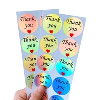 100pcs 3 5cm laser gracias merci thank you sealing sticker waterproof packing for gift party festival baking decoration