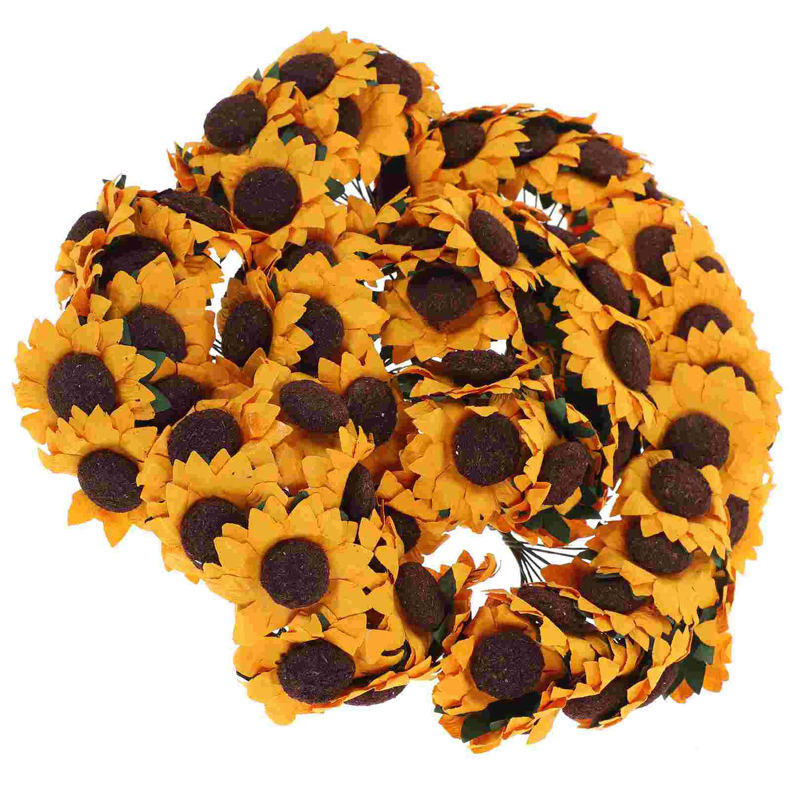 

Sunflower Artificial Sunflowers Flower Flowers Fake Bouquet Decor Wedding Paper Silk Faux Heads Simulation Decorations