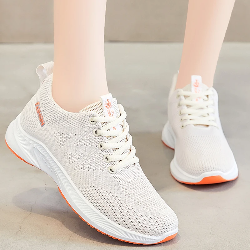 

Summer Women Sneakers Mesh Breathable Lace Up Shoes Non-Slip Casual Sport Shoes Soft Bottom Ladies Fashion Shoes