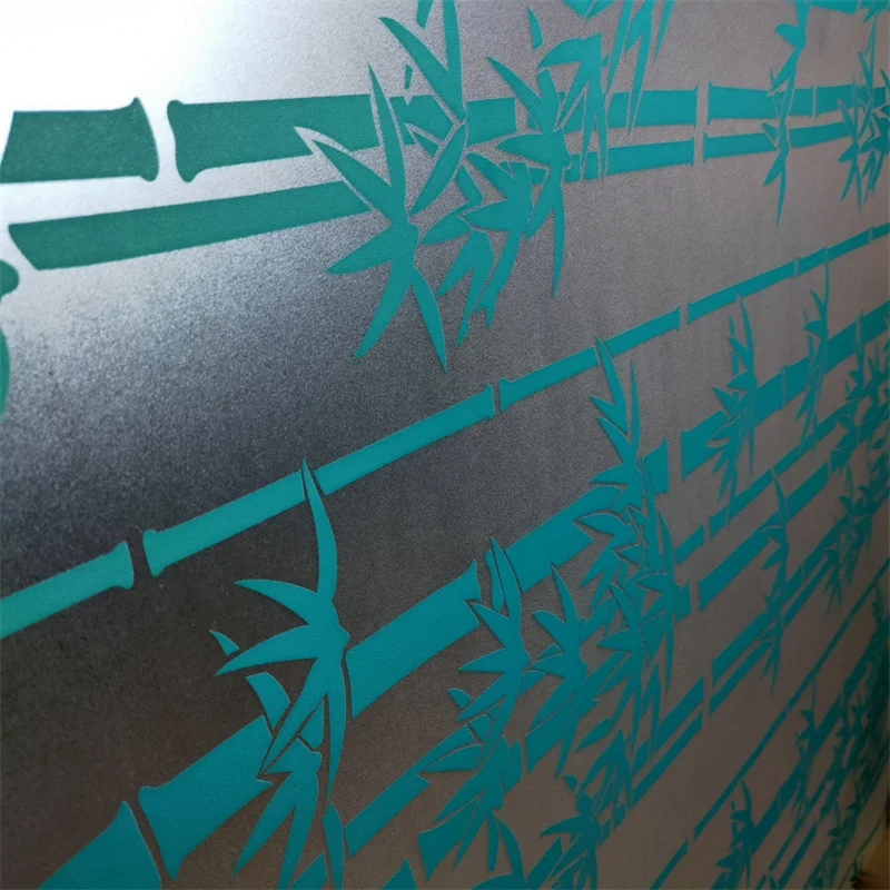 Бамбуковая самоклеящаяся полупрозрачная оконная целлофановая раздвижная дверь