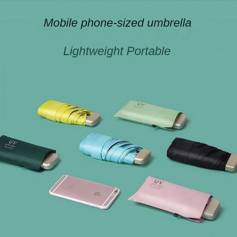 

Sun Umbrella Ladies Ultra-compact Vinyl Umbrella Dual-use Pocket Protection and UV Protection 50% Kawaii Solid Color
