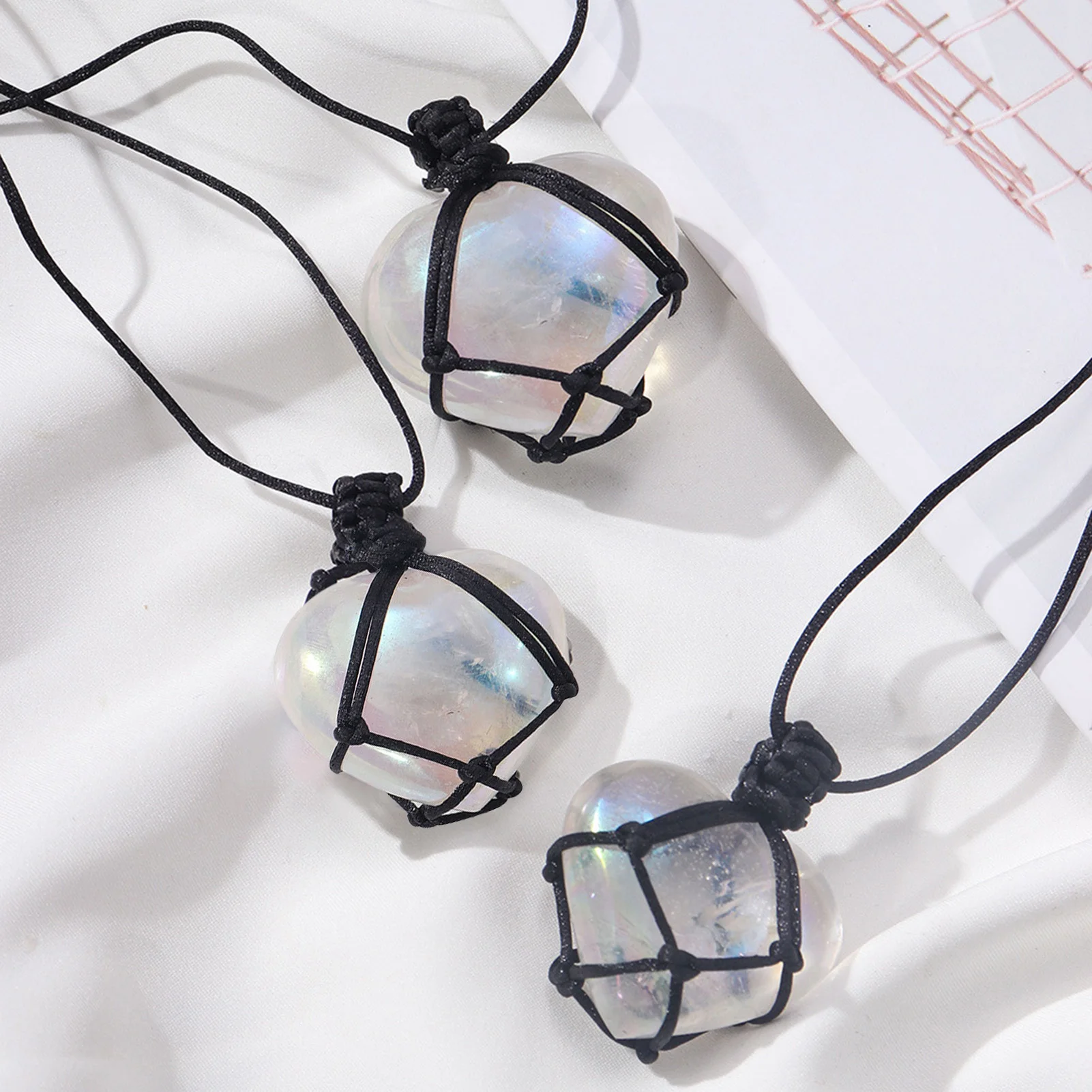 

Heart Shaped Stone Pendants Healing Crystals Jewelry Crystal Heart Shape Necklace For ValentinesDay Wives Girlfriends