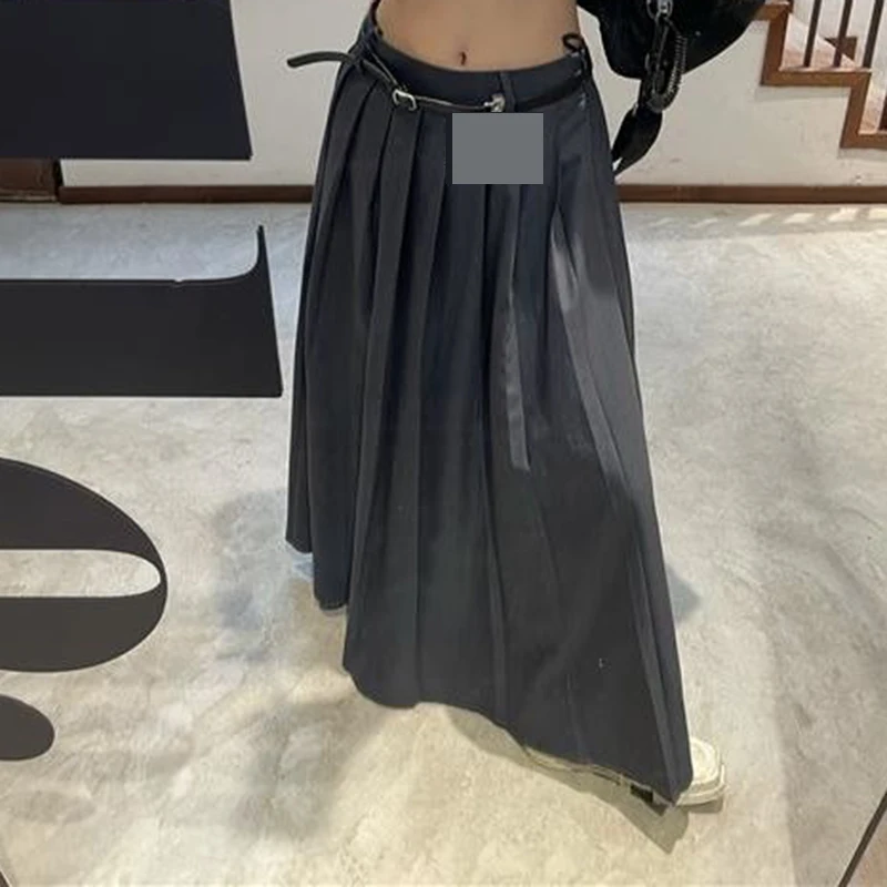 women clothing  skirts for women  harajuku  korean style  vintage  long skirts  A-LINE  Casual  Polyester  black skirt