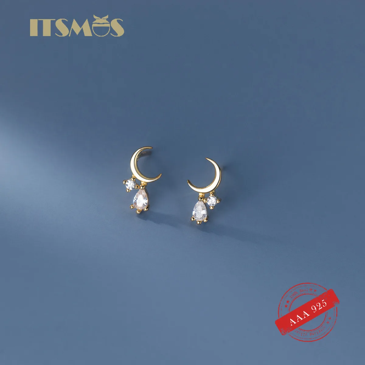 

ITSMOS 925 Silver Earrings for Women Minimalism Delicate Small Cartilage Piercing Stud Earrings Cristal Gold Diamond Jewelry