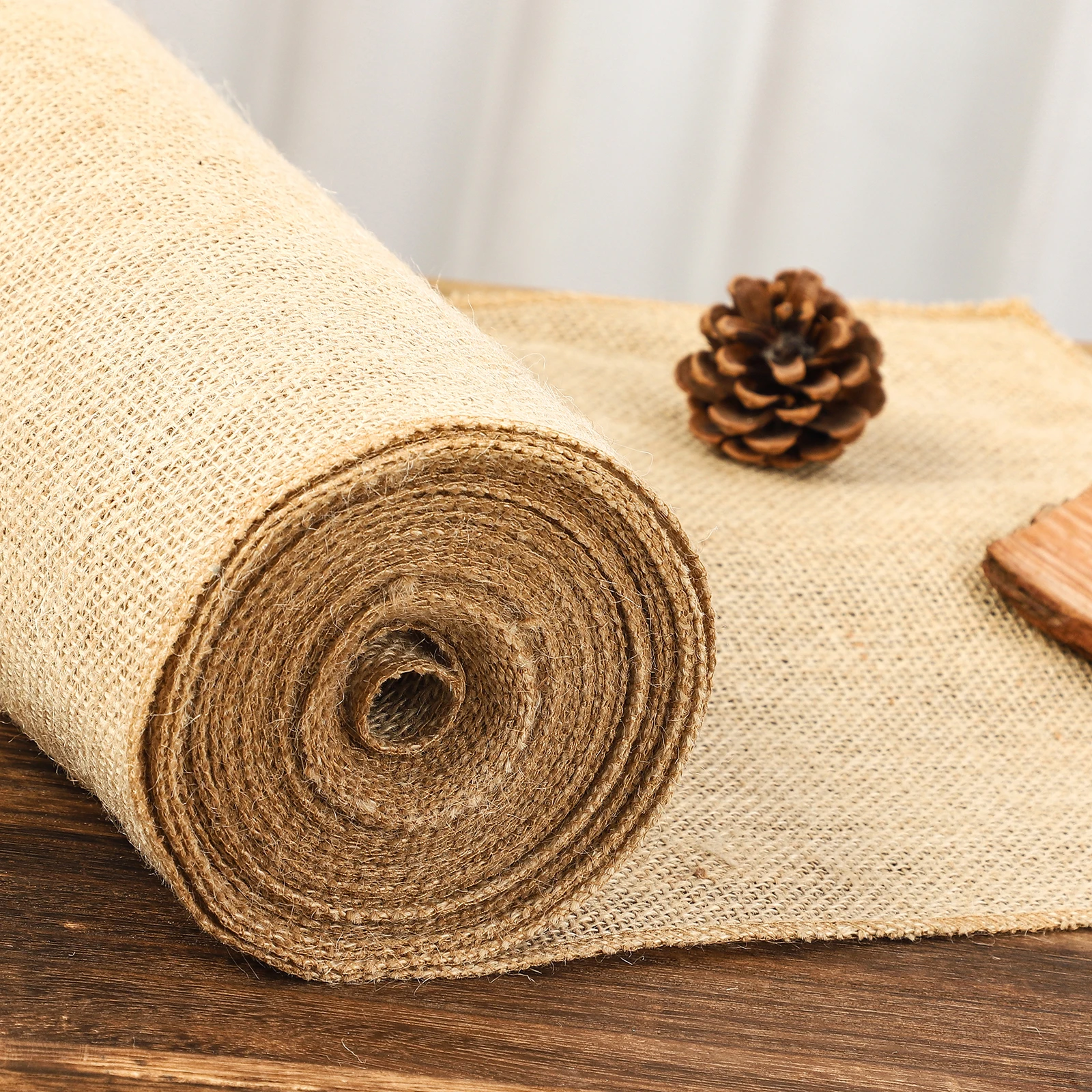 KingNoteCatt аккуратная ПРИШИТАЯ джутовая скатерть для украшения свадебной вечеринки