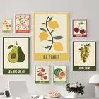 Постер в скандинавском стиле, Картина на холсте, фрукты, клубника, яблоко, апельсин, вишня, виноград, авокадо, арбуз, клубника, лимон, картина, домашний декор