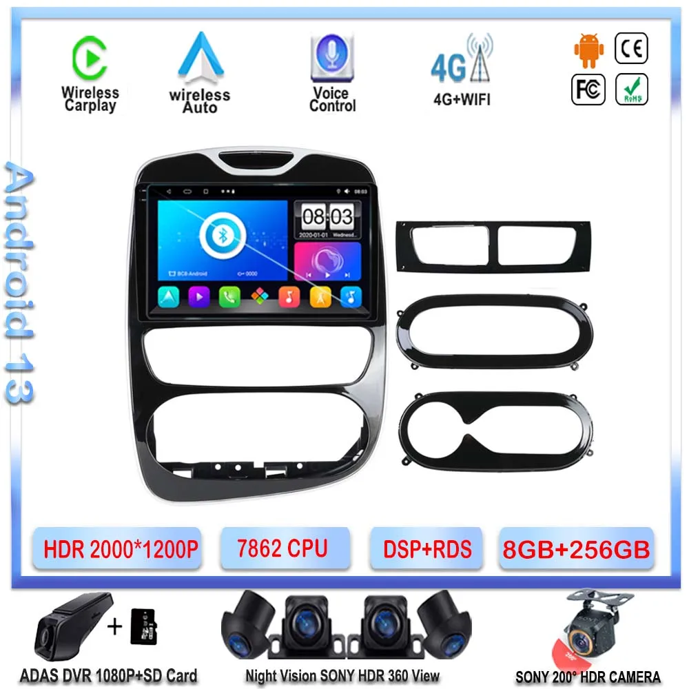 7862 ЦП Android 13 автомобильный DVD Авторадио мультимедийный плеер стерео головное устройство GPS-навигация № 2din QLED экран 5G wifi Carplay