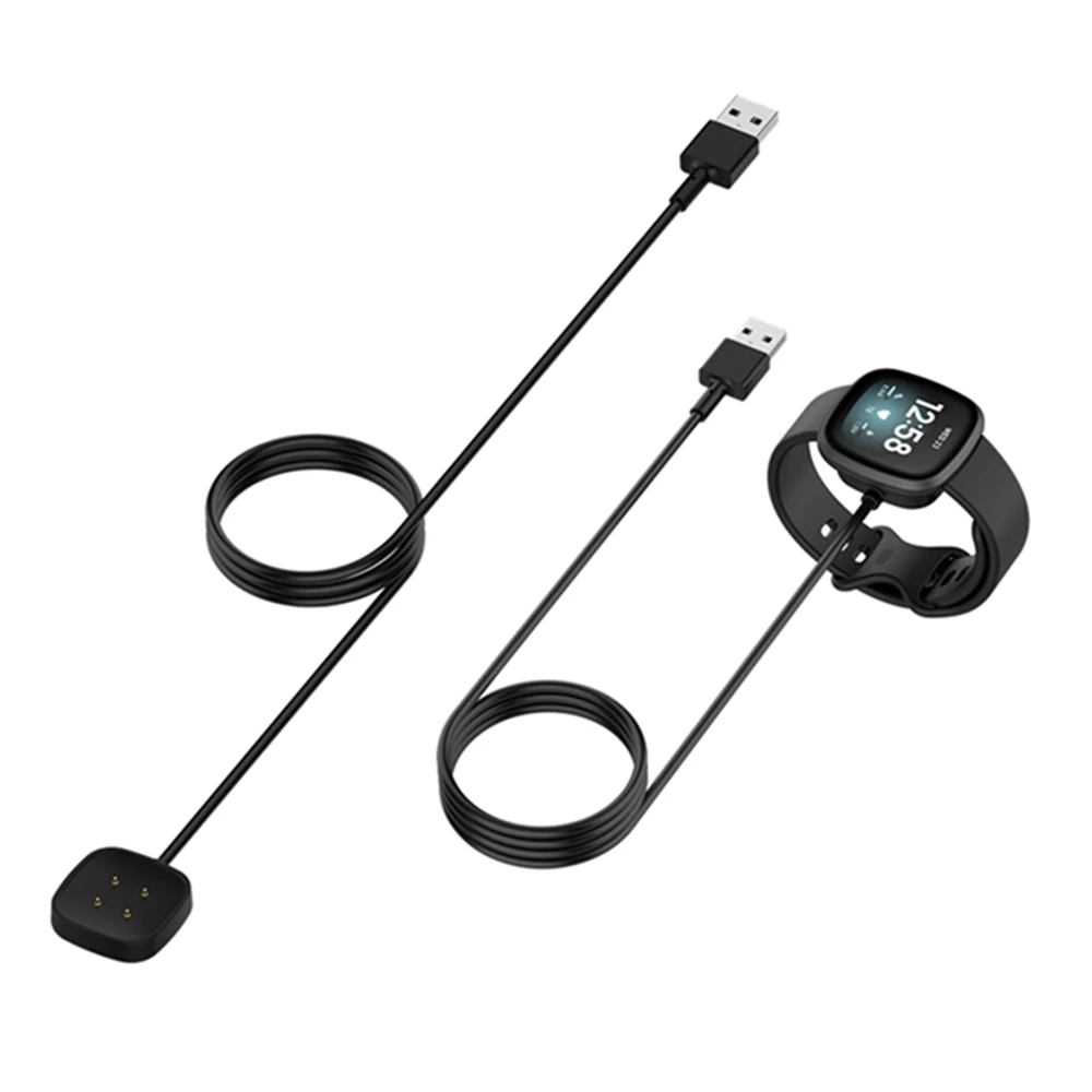 

1m/30cm Magnetic USB Charging Dock Cable For Fitbit Versa 3 / Sense Smart Watch Chargers Line Portable Power Adapter For Versa3