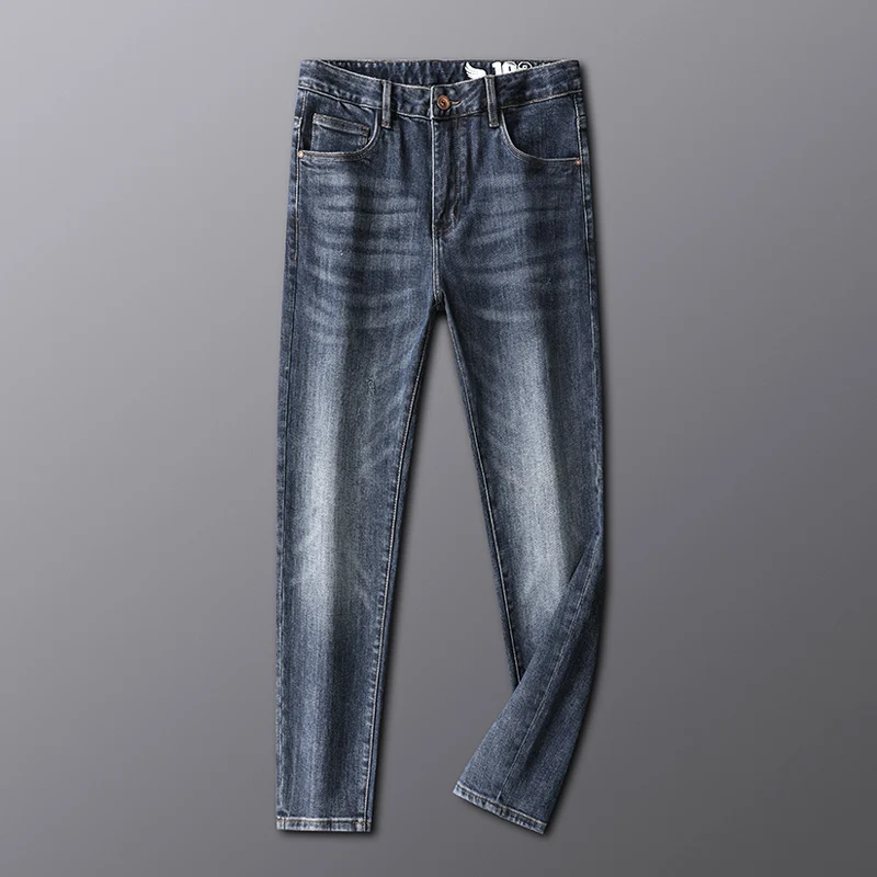 Newly Vintage Fashion Men Jeans High Quality Retro Blue Elastic Slim Fit Designer Jeans Men Classical Casual Denim Pants Hombre