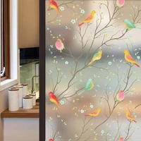 60200cm privacy window film opaque non adhesive frosted bird decals vinyl glass film static cling stained window sticker home