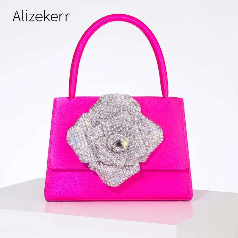 Великолепные сумки со стразами и розами для женщин роскошный дизайнерский бутик