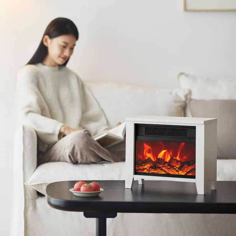 Nordic Desktop Wood Cabinet Heaters Atmosphere Lamp Electric Fireplaces with 3d Fire Home Simulation Flame Electric Fireplace