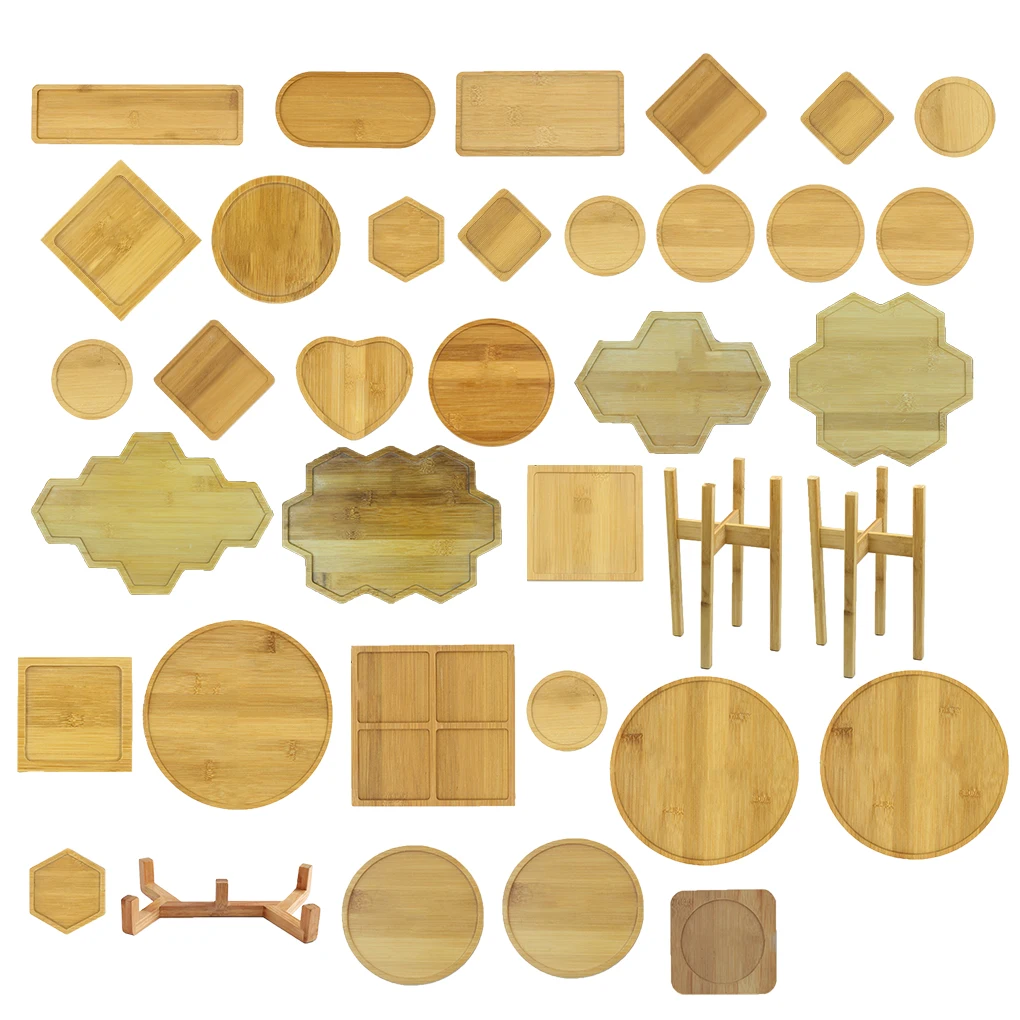 

Flowerpot Holder Handmade Accessories Wood Bottom Gardening Supply Plant Pot Saucer Ornaments Trays Planter Plate Type32