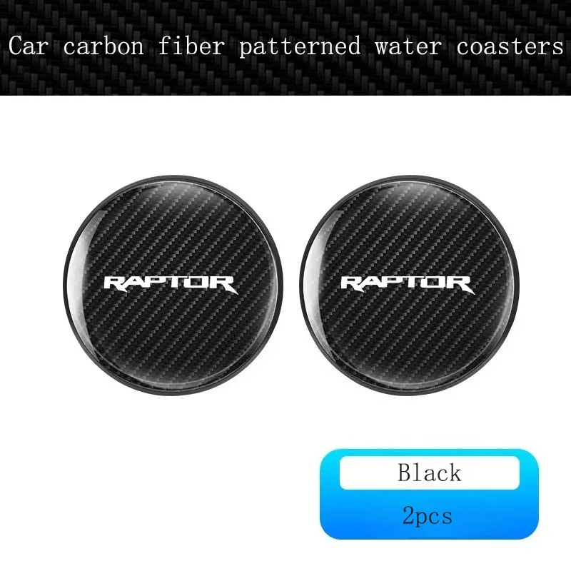 

2 шт. автомобильные подставки из углеродного волокна, нескользящий коврик для чашки воды, коврик для напитков для Ford Ranger Raptor 2023 T6 2008 2013 2015 2017