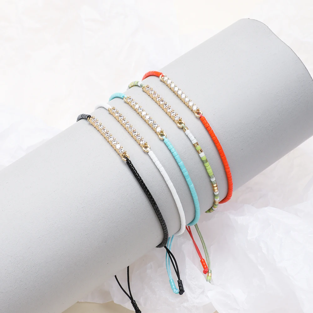 Женский блестящий браслет ZMZY с бусинами Миюки женский на запястье модные