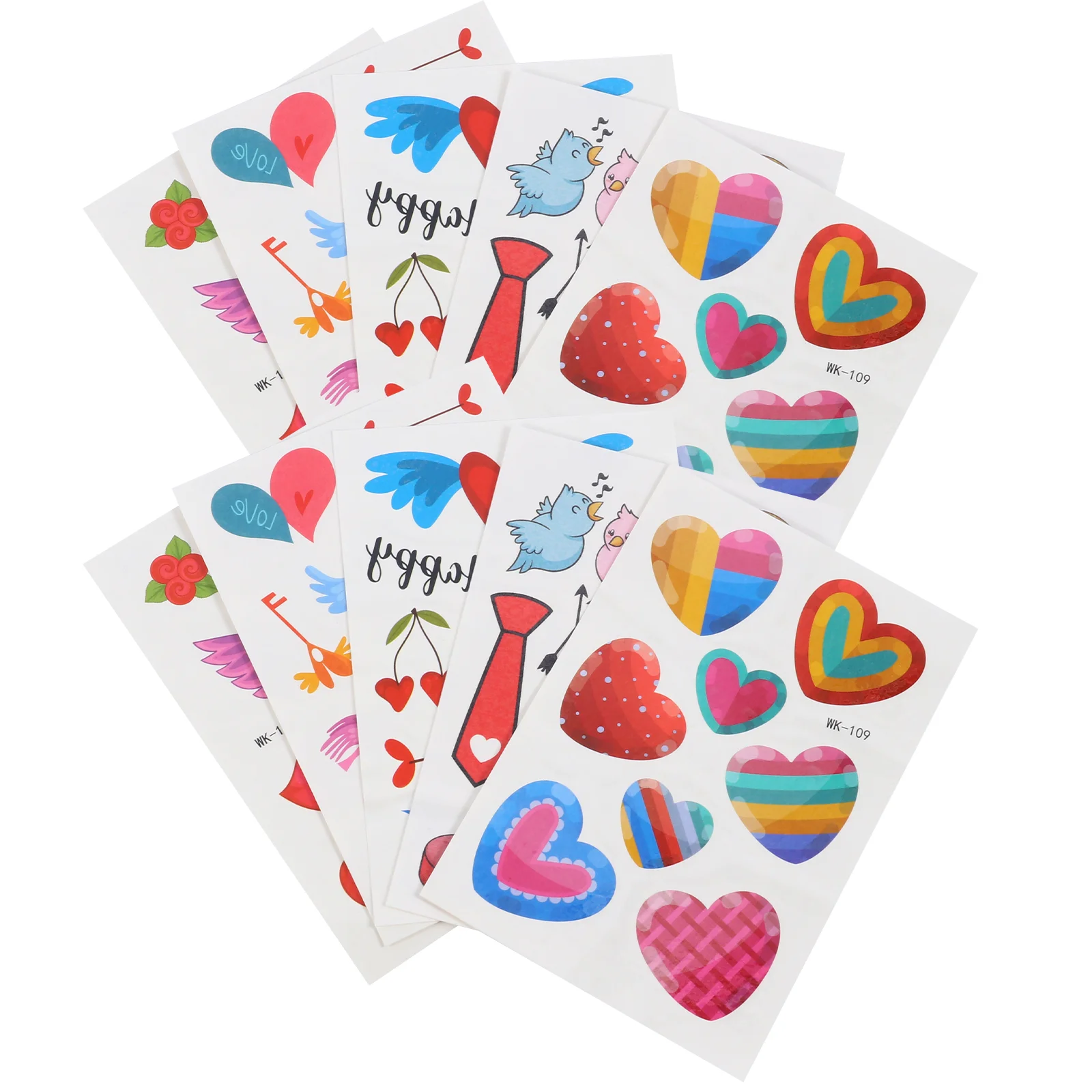 

20 Sheet Decals Valentine's Day Romantic Heart Shape Decoration Body Sticker Face Decal