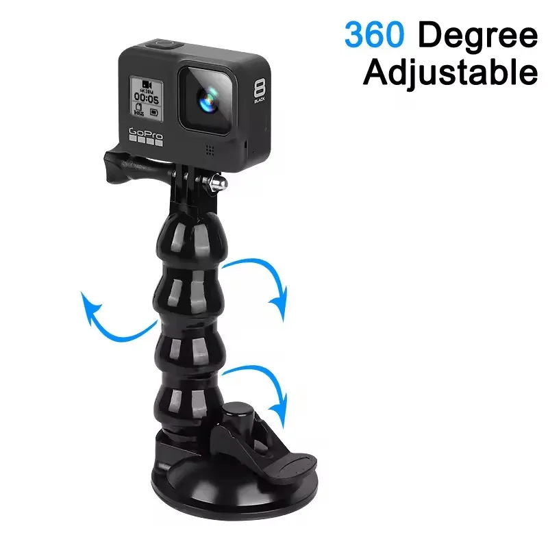 Фото TELESIN Jaws Flex Автомобильная присоска Гибкий держатель на гибкой шее для GoPro Hero 13 12 11 10 9 8DJI OSMO Action 5 4 iPhone 1615 №2