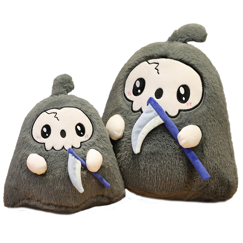 

Anime Cute Skull Death Pillow Hugs Creative Cartoon Stuffed Soft Toys Doll Room Decor Halloween Holiday Kids Birthday Best Gift