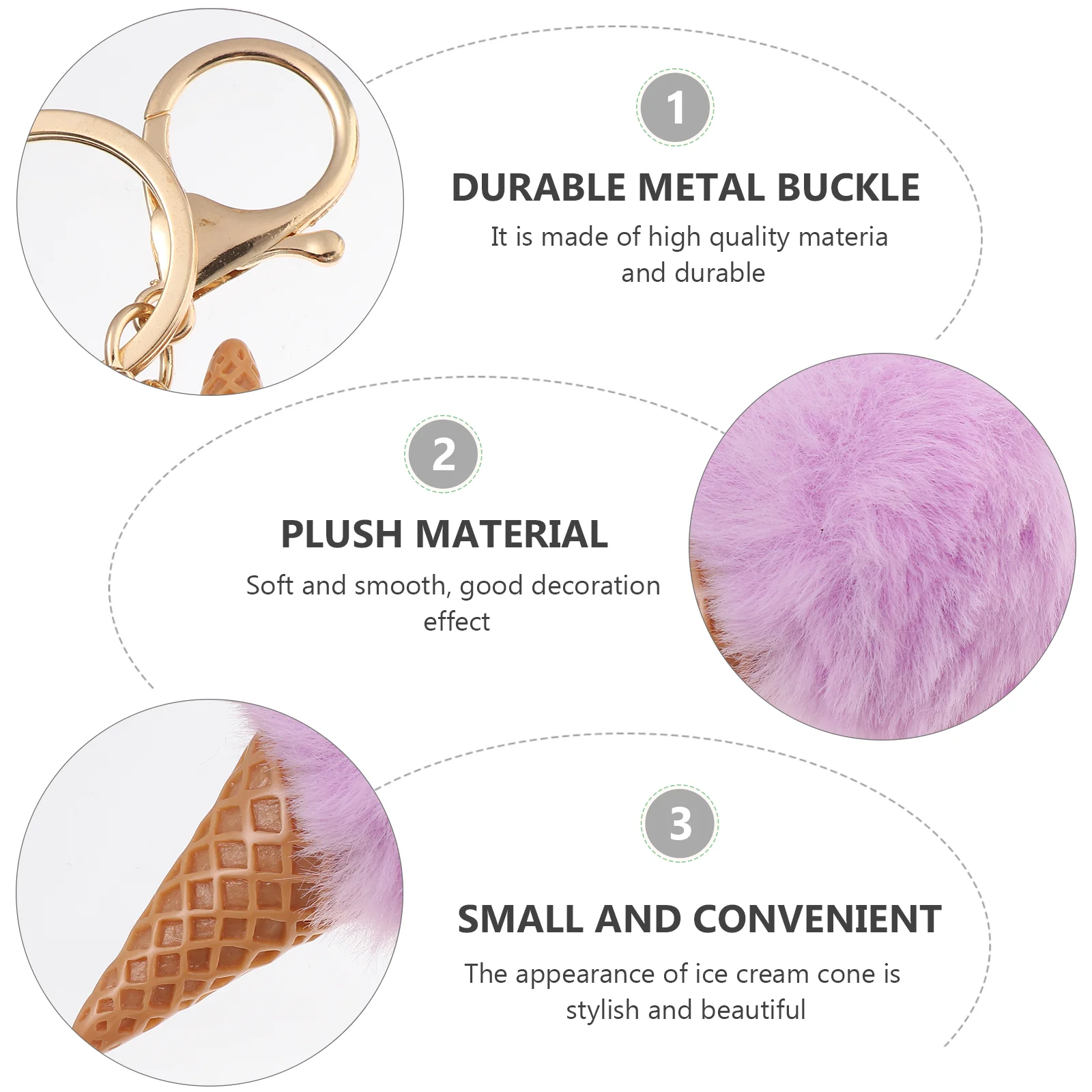 3 шт. роскошный пушистый брелок с мороженым для покупок детский конус имитация