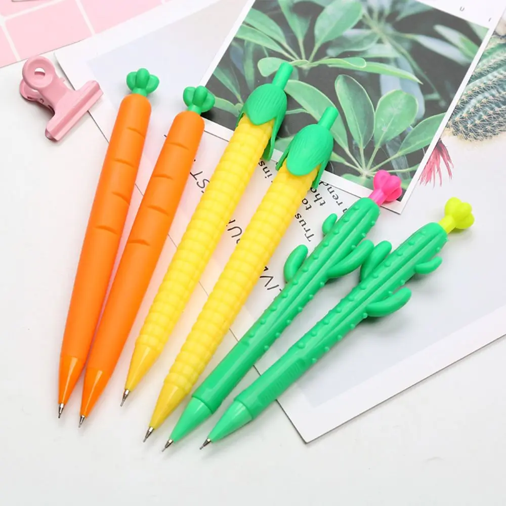 

Creative 0.5, 0.7mm Carrot Cactus Corn Grip Comfortable Mechanical Pencil Press Pencil Soft Gel Pen Stationery