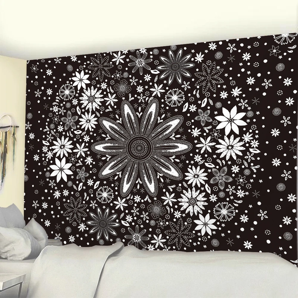 

Indian Mandala Tapestry Wall Hanging Retro Flower Tapestries Sandy Beach Throw Rug Blanket Travel Mattress Bohemian Sleeping Pad