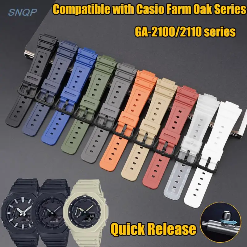 Фото Ремешок ga2100 для часов, разноцветный резиновый браслет для Casio G-SHOCK 2110 Series, быстросъемный полимерный браслет, аксессуары для наручных часов №1