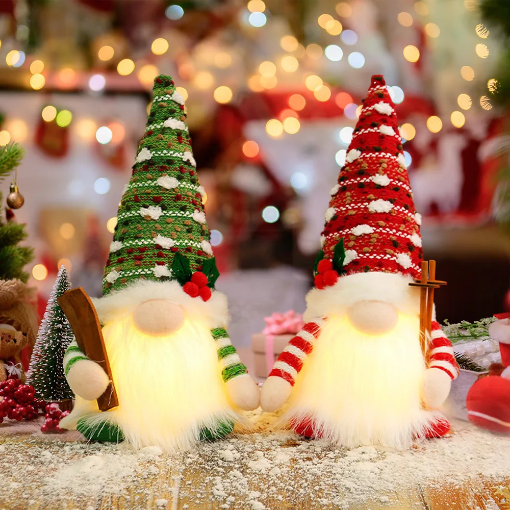 Креативное Вязаное Рождественское Украшение Светящаяся Кукла Рудольфа Безликий