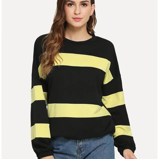 

Women's Popular Sweater 2022 Autumn Winter New Thick Stripe Color Contrast Long Sleeve Top Quick Sale