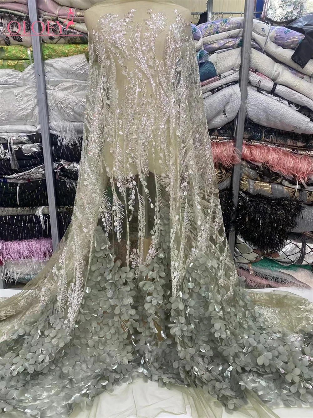 Высококачественная африканская нигерийская элегантная 3D вышитая ткань 2024