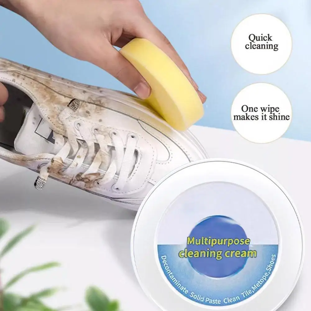 

1pc Shoes Stains Multifunctional Cleaning Cream No Water Scrubbing Remove Yellowing Prevent Oxidation Clean Whiten White Shoes