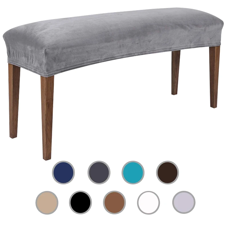 

Velvet Soft Stretch Dining Room Spandex Elastic chair Bench Covers Slipcover Seat Protector for Living Room Kitchen Bedroom