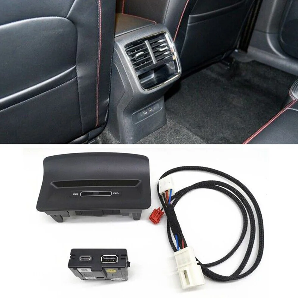 

High Quality USB Charger Charger Port Socket Car Accessories Chargerkit Double Cover Interior Switches Rear USB Charger Car None
