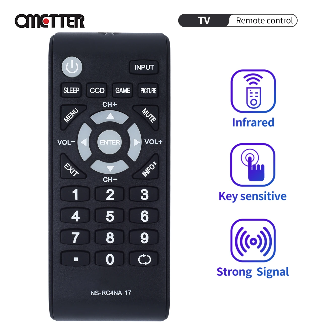 

Suitable for INSIGNI TV Remote Control NS-RC4NA-17 193615 NS-24D510MX17 NS24D310NA17 NS-24D310NA17 Controller