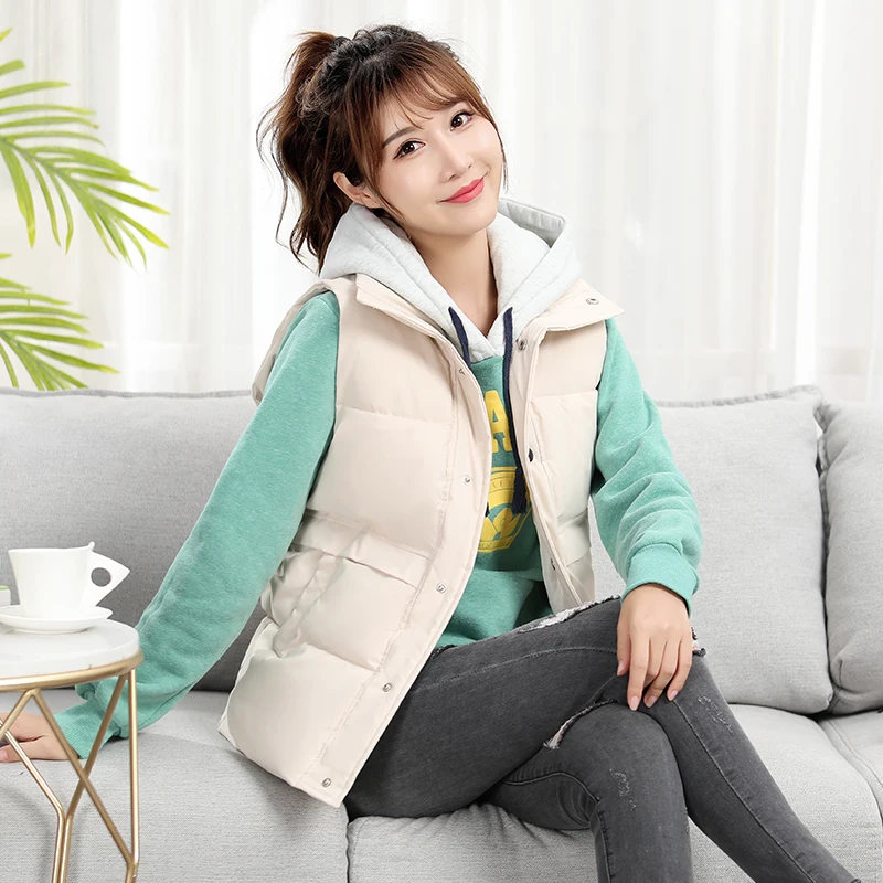 Куртка на хлопковой подкладке жилет женская короткая верхняя одежда зимняя