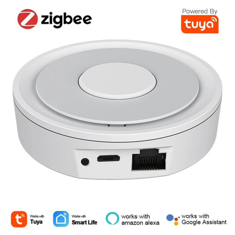 

Проводной хаб Zigbee 3,0 для умного дома, хаб с голосовым управлением через приложение Tuya, работает с Alexa Google Home Assistant