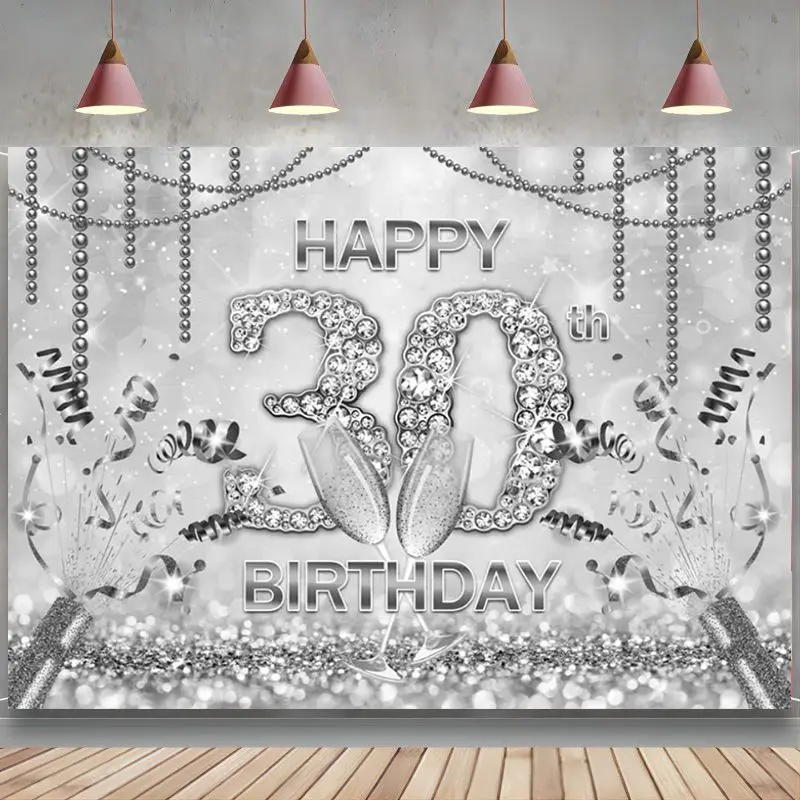 

Фон для фотосъемки с надписью «Happy 30th Birthday»