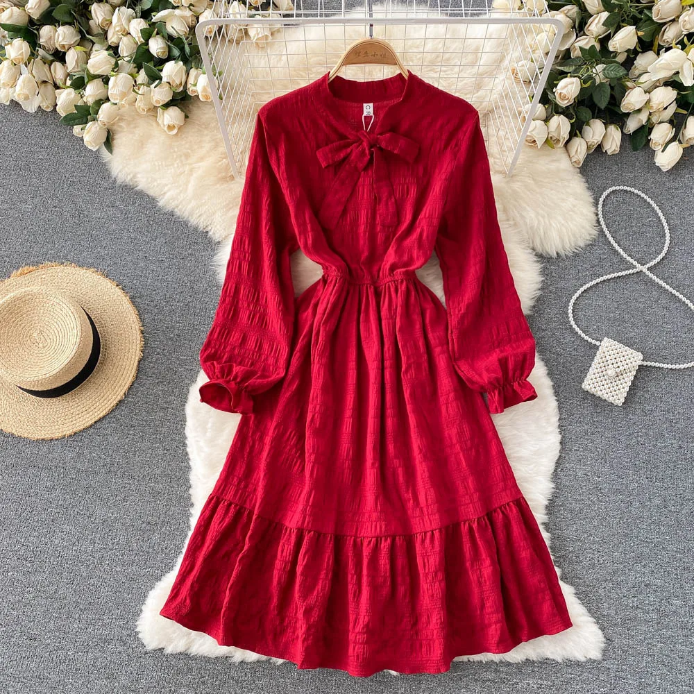 

Mid-length ruffled maternity dress women's 2021 early autumn new style White