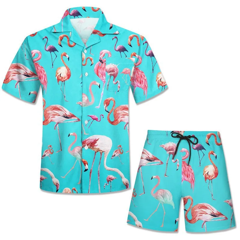 Hawaiian Beach Style Shirt 3D Printing Summer Casual Floral Shirt Beach Two Piece Suit 2022 New Fashion Men Suit S-6XL