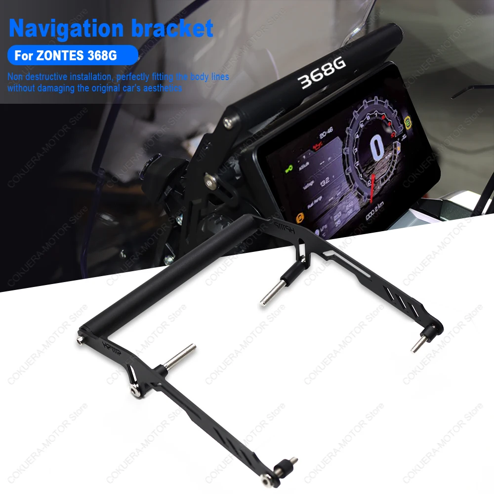 Фото Для ZONTES 368G модифицированный мотоциклетный навигационный кронштейн с защитой от сотрясений, мобильный навигационный кронштейн №1
