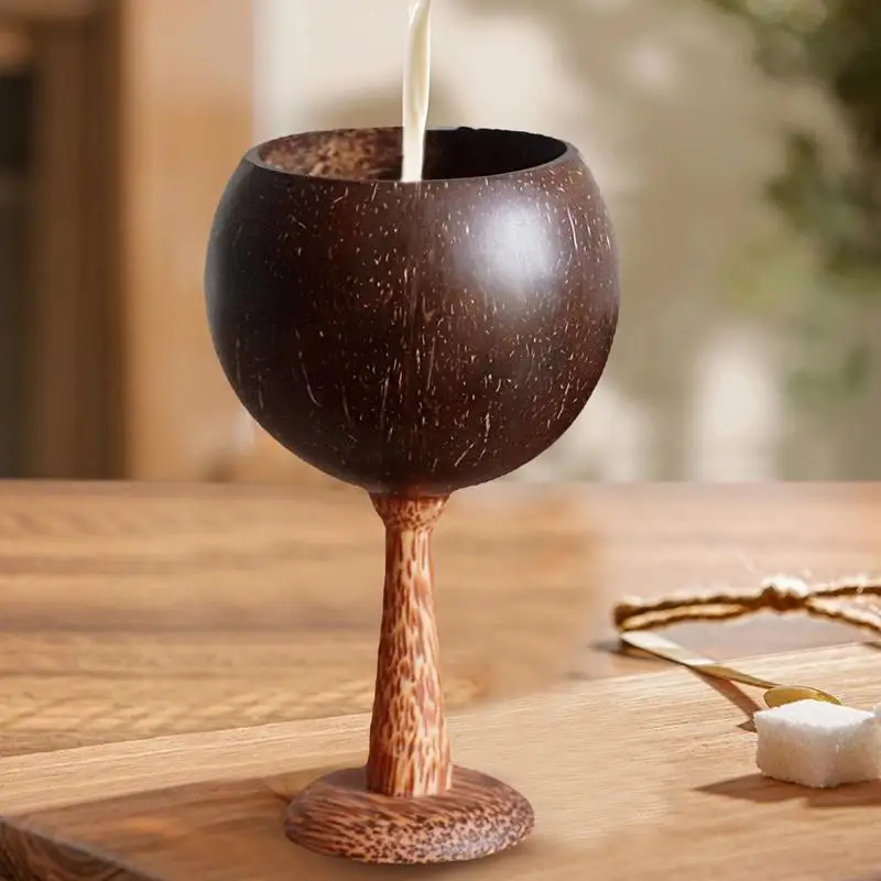 Luau вечерние Cup кококосовая оболочка искусственная деревянная основа креативные
