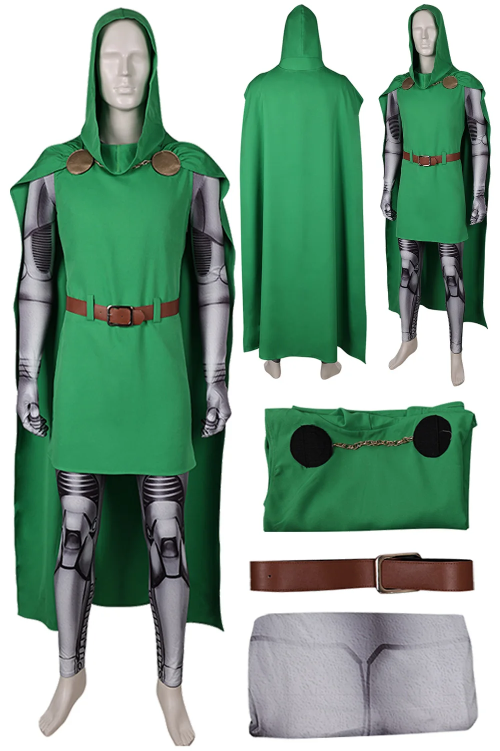 Доктор Cos Doom Косплей Костюм Фильм Фантастический 4 Мужская Маскировка Зеленый