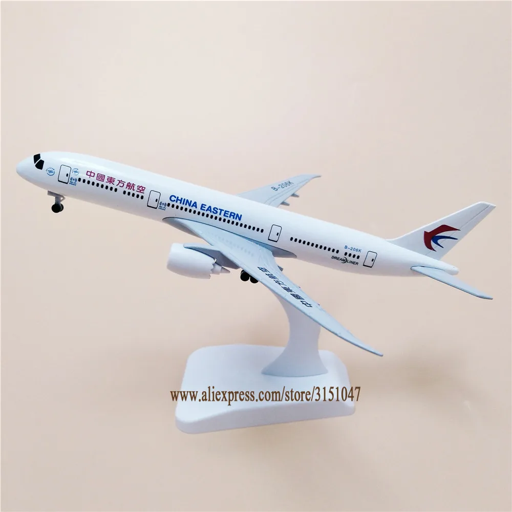 

Модель самолета China East Airlines, модель самолета Боинг 787 из металлического сплава, модель самолета с колесами, отлитый под давлением, подарки 20 с...