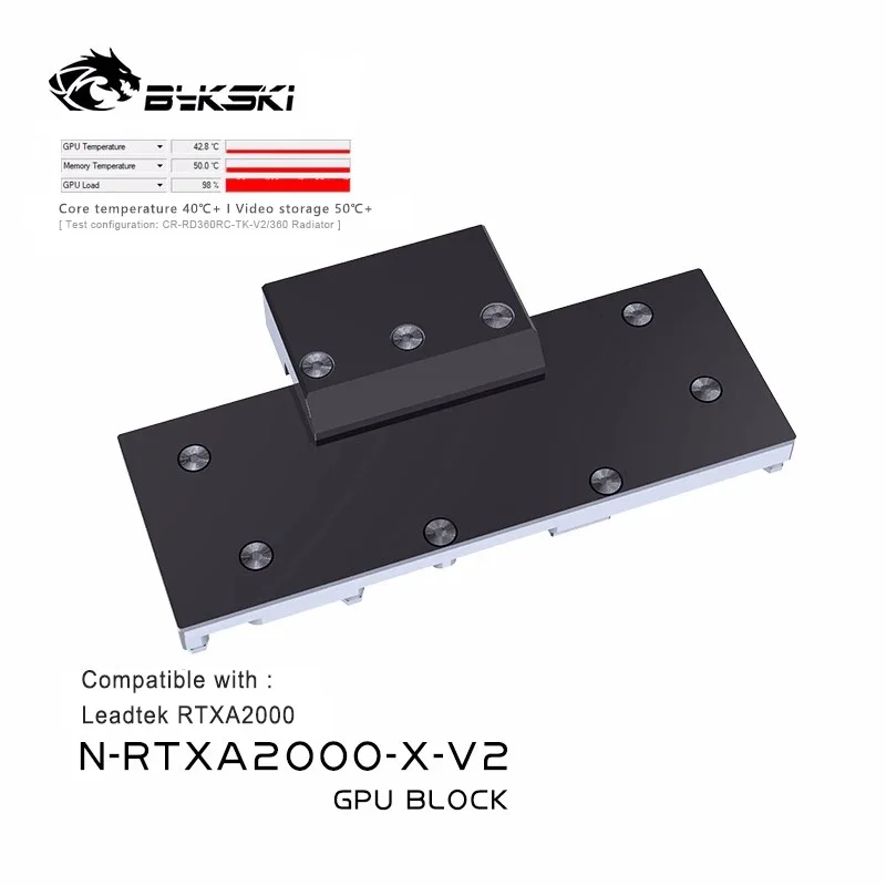 Водяной блок Bykski GPU для видеокарты Leadtek RTXA2000 цельнометаллический жидкостный